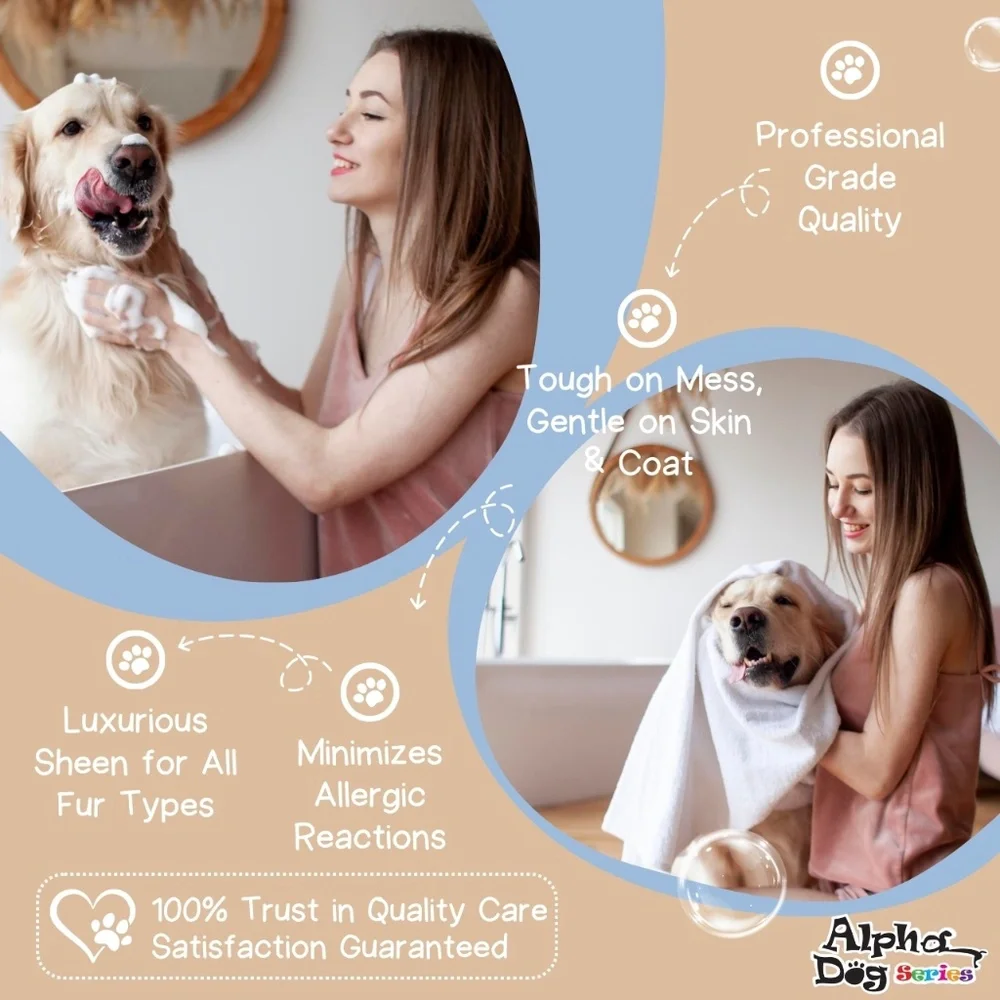 Alpha Dog Series Oatmeal Grooming Natural Dog Shampoo and Conditioner with Aloe